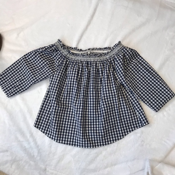 MadeWell off the shoulder gingham Top - Picture 4 of 5